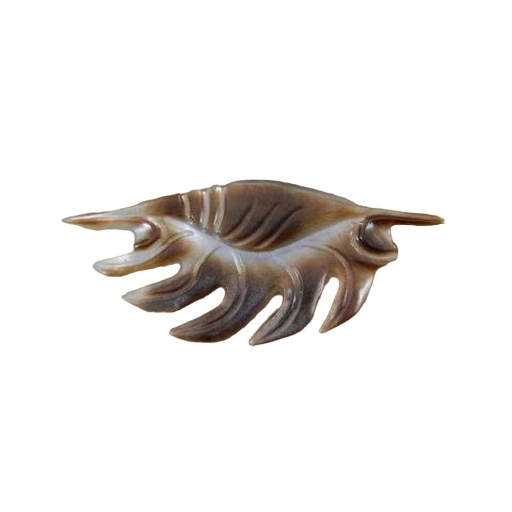 Mother of Pearl Hand Carved Shell Brooch, Vintage Mother Pearl Brown Shell Pin